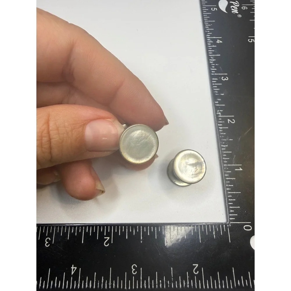 Antique The Pioneer Registered Mother of Pearl Tuxedo Studs Collar Buttons Set